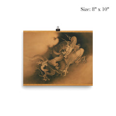 Two Dragons in Clouds by Kano Hogai, 1885 poster 4