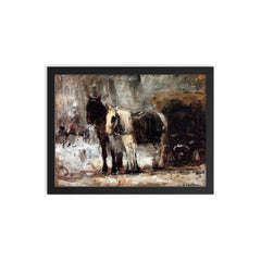 Two Horses by Floris Arntzenius framed print on a plain backdrop in size 12"x16".