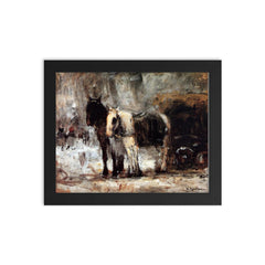 Two Horses by Floris Arntzenius framed print on a plain backdrop in size 8"x10".