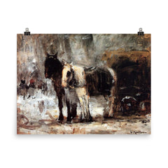 Two Horses by Floris Arntzenius poster on a plain backdrop in size 8"x10".
