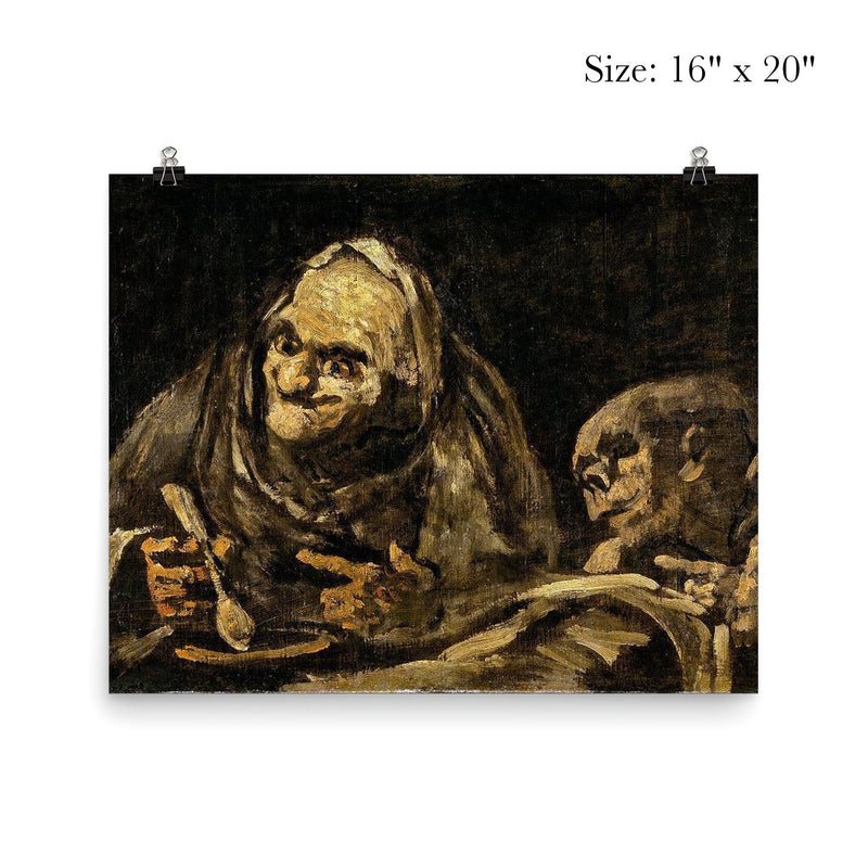 Two Old Men Eating Soup by Francisco Goya, 1820 poster 2