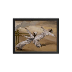 Two Priests Are Destroyed by James Tissot framed print on a plain backdrop in size 12"x16".