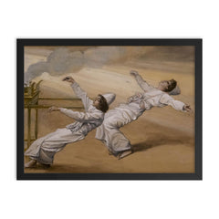 Two Priests Are Destroyed by James Tissot framed print on a plain backdrop in size 18"x24".