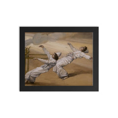 Two Priests Are Destroyed by James Tissot framed print on a plain backdrop in size 8"x10".