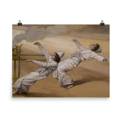 Two Priests Are Destroyed by James Tissot poster on a plain backdrop in size 8"x10".