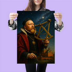Tycho Brahe at Uraniborg with brass sextant poster 3