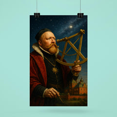 Tycho Brahe at Uraniborg with brass sextant poster 6