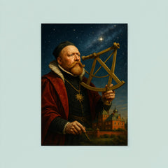 Tycho Brahe at Uraniborg with brass sextant poster 8