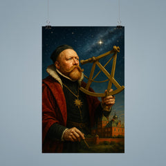 Tycho Brahe at Uraniborg with brass sextant poster 9