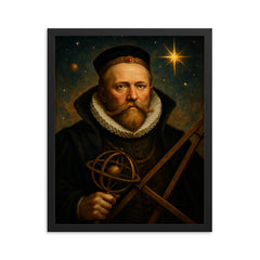 Tycho Brahe framed print on a plain backdrop in size 16"x20".
