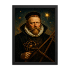 Tycho Brahe framed print on a plain backdrop in size 18"x24".