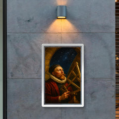 Tycho Brahe under a brass observatory dome poster 2