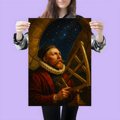 Tycho Brahe under a brass observatory dome poster 3