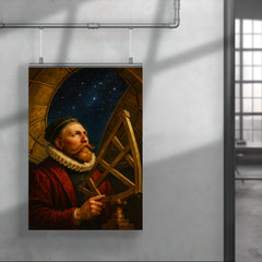 Tycho Brahe under a brass observatory dome poster 4
