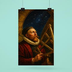 Tycho Brahe under a brass observatory dome poster 6