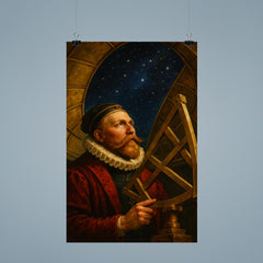 Tycho Brahe under a brass observatory dome poster 9
