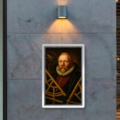 Tycho Brahe with brass instruments and artificial nose poster 2