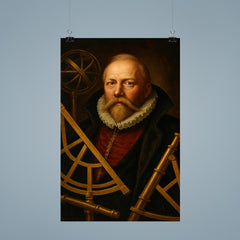 Tycho Brahe with brass instruments and artificial nose poster 9