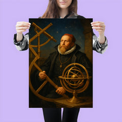 Tycho Brahe with brass observatory instruments poster 3