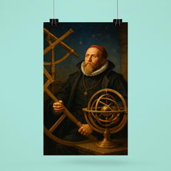 Tycho Brahe with brass observatory instruments poster 6