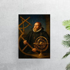 Tycho Brahe with brass observatory instruments poster 7