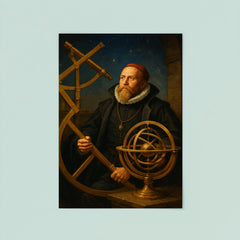 Tycho Brahe with brass observatory instruments poster 8