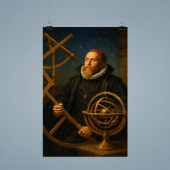 Tycho Brahe with brass observatory instruments poster 9