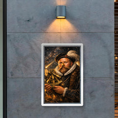 Tycho Brahe with golden nose and sextant poster 2