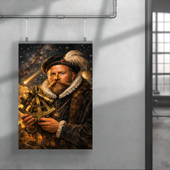 Tycho Brahe with golden nose and sextant poster 4