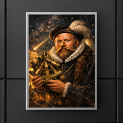 Tycho Brahe with golden nose and sextant poster 5