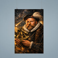 Tycho Brahe with golden nose and sextant poster 9