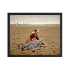 Udslidt by H. A. Brendekilde, 1899 framed print on a plain backdrop in size 16"x20".