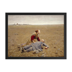 Udslidt by H. A. Brendekilde, 1899 framed print on a plain backdrop in size 18"x24".