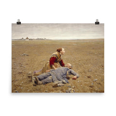 Udslidt by H. A. Brendekilde, 1899 poster on a plain backdrop in size 8"x10".