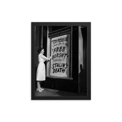 Ukrainian Immigrant After Stalin's Death, 1953 framed print on a plain backdrop in size 12"x16".