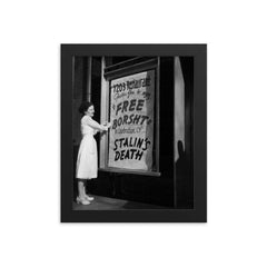 Ukrainian Immigrant After Stalin's Death, 1953 framed print on a plain backdrop in size 8"x10".