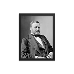 Ulysses S. Grant framed print on a plain backdrop in size 12"x16".