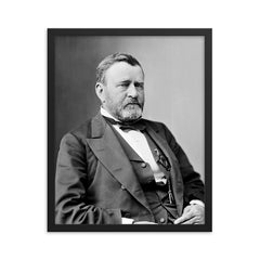 Ulysses S. Grant framed print on a plain backdrop in size 16"x20".