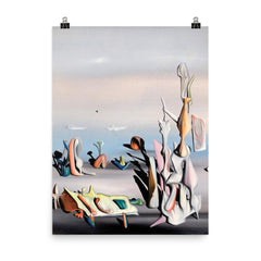 Un peu après (A Little Later) by Yves Tanguy, 1940 poster on a plain backdrop in size 8"x10".