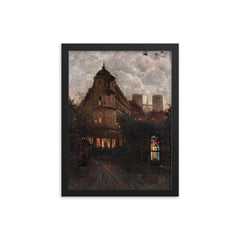 Una Sera d'Estate a Parigi (Luna Velata) by Mario de Maria, 1880-90 framed print on a plain backdrop in size 12"x16".
