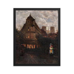 Una Sera d'Estate a Parigi (Luna Velata) by Mario de Maria, 1880-90 framed print on a plain backdrop in size 16"x20".