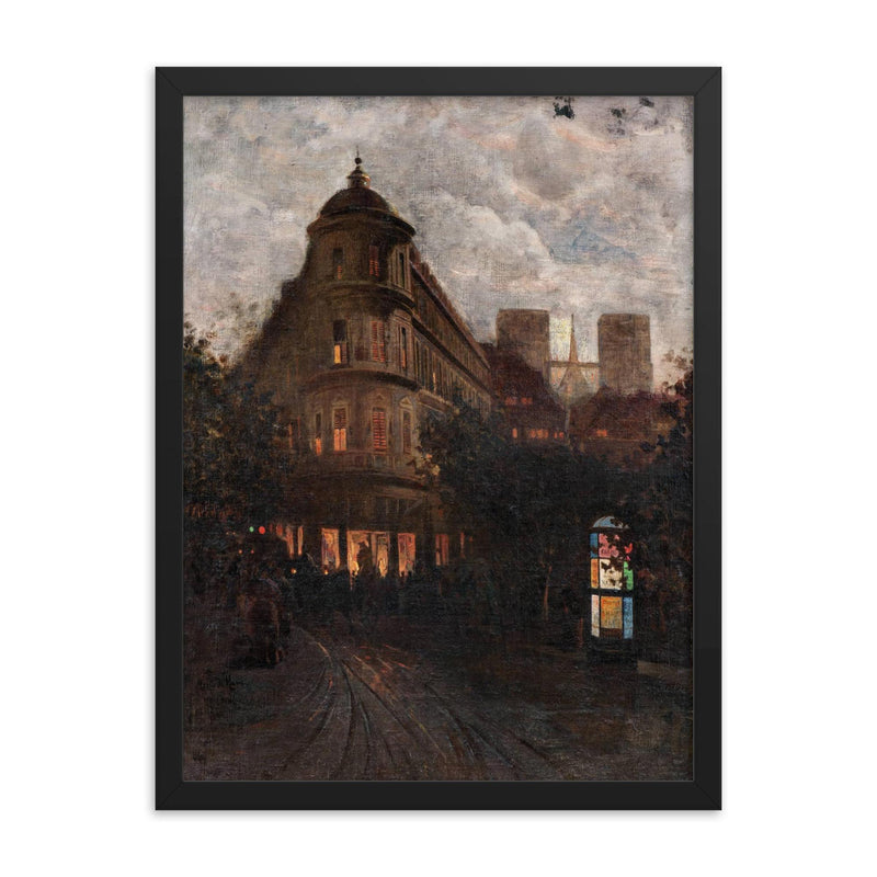 Una Sera d'Estate a Parigi (Luna Velata) by Mario de Maria, 1880-90 framed print on a plain backdrop in size 18