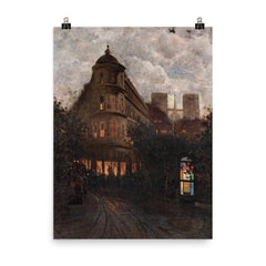 Una Sera d'Estate a Parigi (Luna Velata) by Mario de Maria, 1880-90 poster on a plain backdrop in size 8"x10".