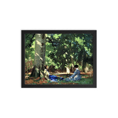 Under the Greenwood Tree by George Henry, 1909 framed print on a plain backdrop in size 12"x16".