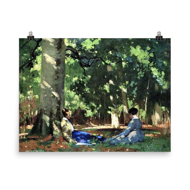 Under the Greenwood Tree by George Henry, 1909 poster on a plain backdrop in size 8