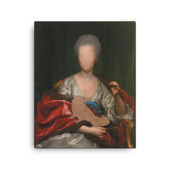 Unfinished Portrait of Mariana de Silva y Sarmiento, Anton Raphael Mengs, 1775 canvas print on a plain backdrop in size 16"x20".