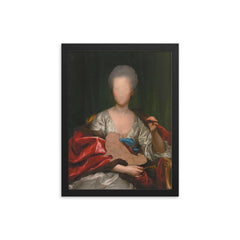 Unfinished Portrait of Mariana de Silva y Sarmiento, Anton Raphael Mengs, 1775 framed print on a plain backdrop in size 12"x16".
