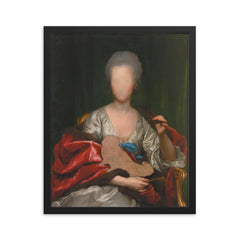 Unfinished Portrait of Mariana de Silva y Sarmiento, Anton Raphael Mengs, 1775 framed print on a plain backdrop in size 16"x20".