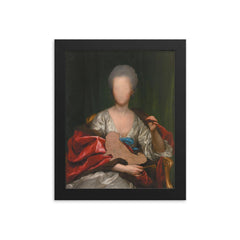 Unfinished Portrait of Mariana de Silva y Sarmiento, Anton Raphael Mengs, 1775 framed print on a plain backdrop in size 8"x10".