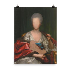 Unfinished Portrait of Mariana de Silva y Sarmiento, Anton Raphael Mengs, 1775 poster on a plain backdrop in size 8"x10".